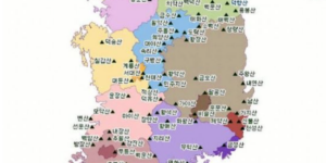 산림청 선정 100명산 지도